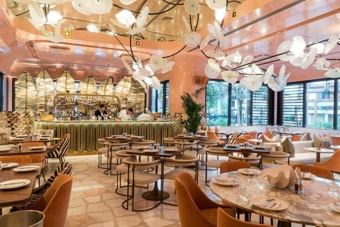 Basstudio designs Dubai's Flamingo Room by Tashas inspired by African wilderness - Projects, Flamingo Room By Tashas, Jumeirah Al Naseem Hotel Dubai, Neydine Bak, Restaurant Design, Dubai F&B Design - CID