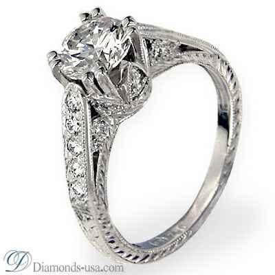 Vintage inspired Engagement Rings, Diamonds-USA