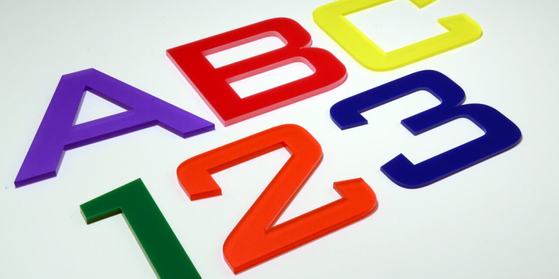 Acrylic letters and numbers