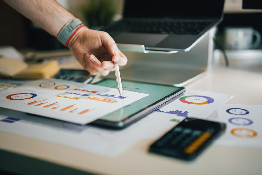Company financial report and business research documents on a desk
